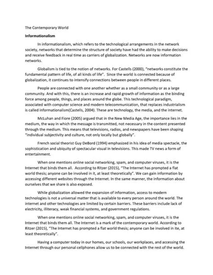 Informationalism in contemporary world?