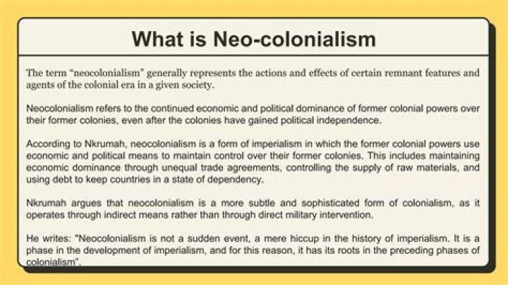 Where did the term neocolonialism come from?