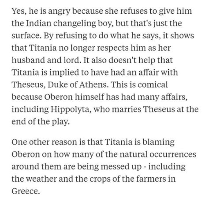 Why is oberon angry with his queen?