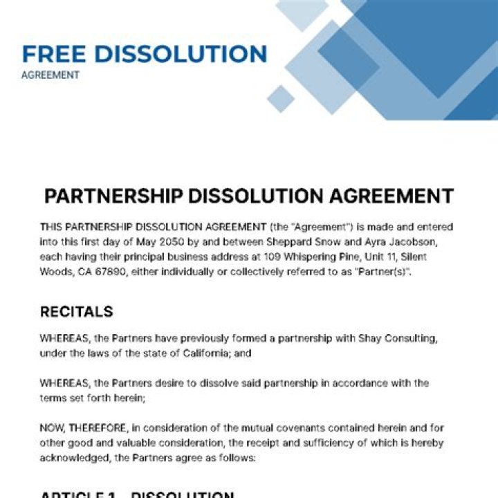 Why is the dissolution of a partnership?